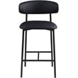 Meridian Furniture Lupita Black Vegan Leather Counter Stool (Set of 2)