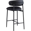 Meridian Furniture Lupita Black Vegan Leather Counter Stool (Set of 2)