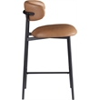 Meridian Furniture Lupita Cognac Vegan Leather Counter Stool (Set of 2)