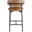 Meridian Furniture Lupita Cognac Vegan Leather Counter Stool (Set of 2)