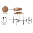 Meridian Furniture Lupita Cognac Vegan Leather Counter Stool (Set of 2)