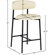 Meridian Furniture Lupita Cream Vegan Leather Counter Stool (Set of 2)