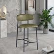 Meridian Furniture Lupita Olive Vegan Leather Counter Stool (Set of 2)