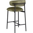 Meridian Furniture Lupita Olive Vegan Leather Counter Stool (Set of 2)