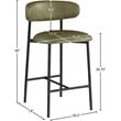 Meridian Furniture Lupita Olive Vegan Leather Counter Stool (Set of 2)