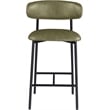 Meridian Furniture Lupita Olive Vegan Leather Counter Stool (Set of 2)
