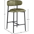 Meridian Furniture Lupita Olive Vegan Leather Counter Stool (Set of 2)