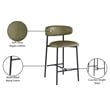Meridian Furniture Lupita Olive Vegan Leather Counter Stool (Set of 2)