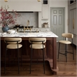 Meridian Furniture Lupita Tan Vegan Leather Counter Stool (Set of 2)