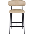 Meridian Furniture Lupita Tan Vegan Leather Counter Stool (Set of 2)