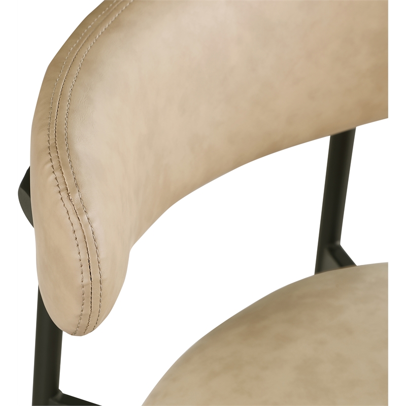 Meridian Furniture Lupita Tan Vegan Leather Counter Stool (Set of 2)