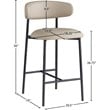 Meridian Furniture Lupita Taupe Vegan Leather Counter Stool (Set of 2)