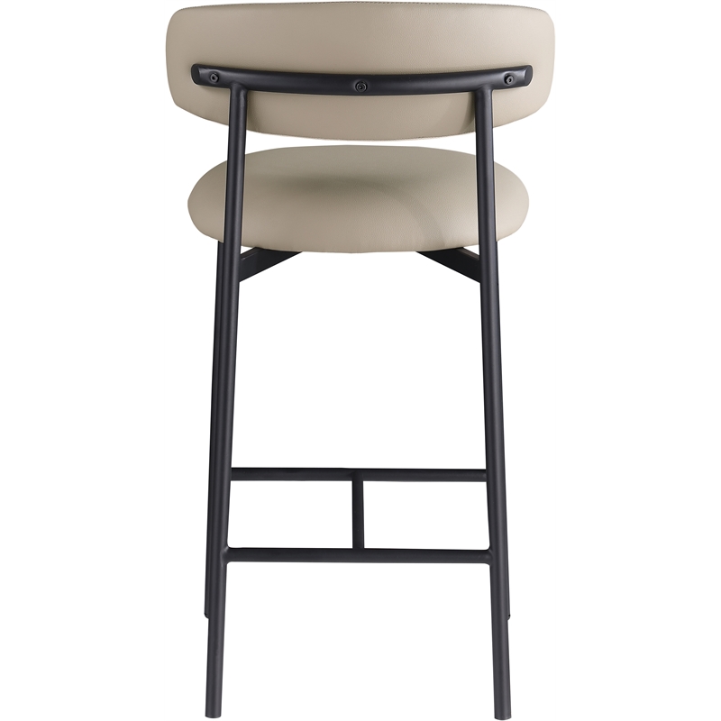 Meridian Furniture Lupita Taupe Vegan Leather Counter Stool (Set of 2)