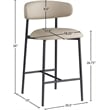 Meridian Furniture Lupita Taupe Vegan Leather Counter Stool (Set of 2)