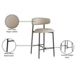Meridian Furniture Lupita Taupe Vegan Leather Counter Stool (Set of 2)