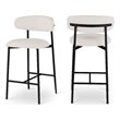 Meridian Furniture Lupita Off White Vegan Leather Counter Stool (Set of 2)
