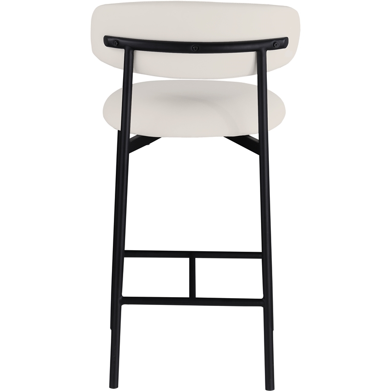 Meridian Furniture Lupita Off White Vegan Leather Counter Stool (Set of 2)