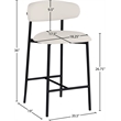 Meridian Furniture Lupita Off White Vegan Leather Counter Stool (Set of 2)