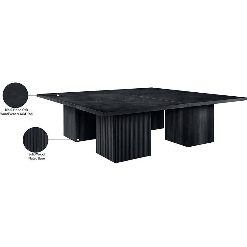 Meridian Furniture Belinda Black Solid Wood and Oak Veneer Modular Dining Table