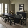Meridian Furniture Belinda Black Solid Wood and Oak Veneer Modular Dining Table