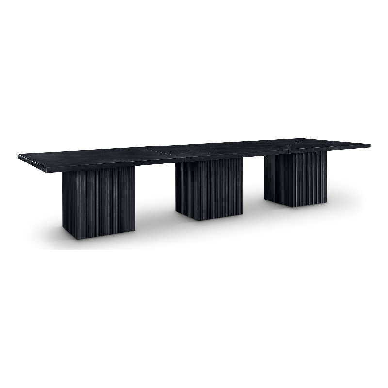 Meridian Furniture Belinda Black Beech Wood and Oak Veneer Modular Dining Table