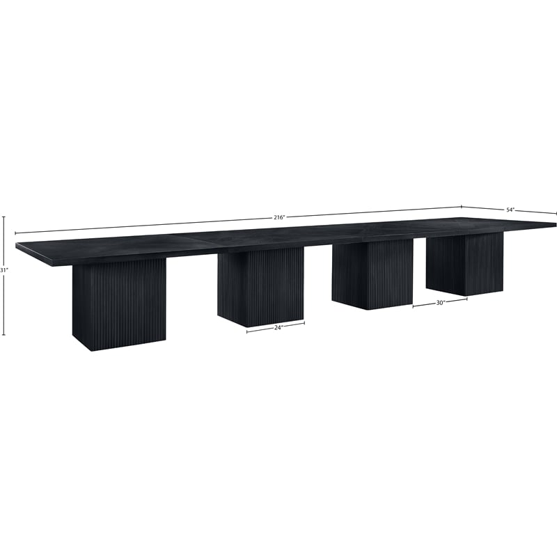Meridian Furniture Belinda Black Beech Wood and Oak Veneer Modular Dining Table