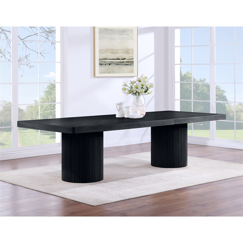 Meridian Furniture Belinda Black Acacia  with Veneer Dining Table