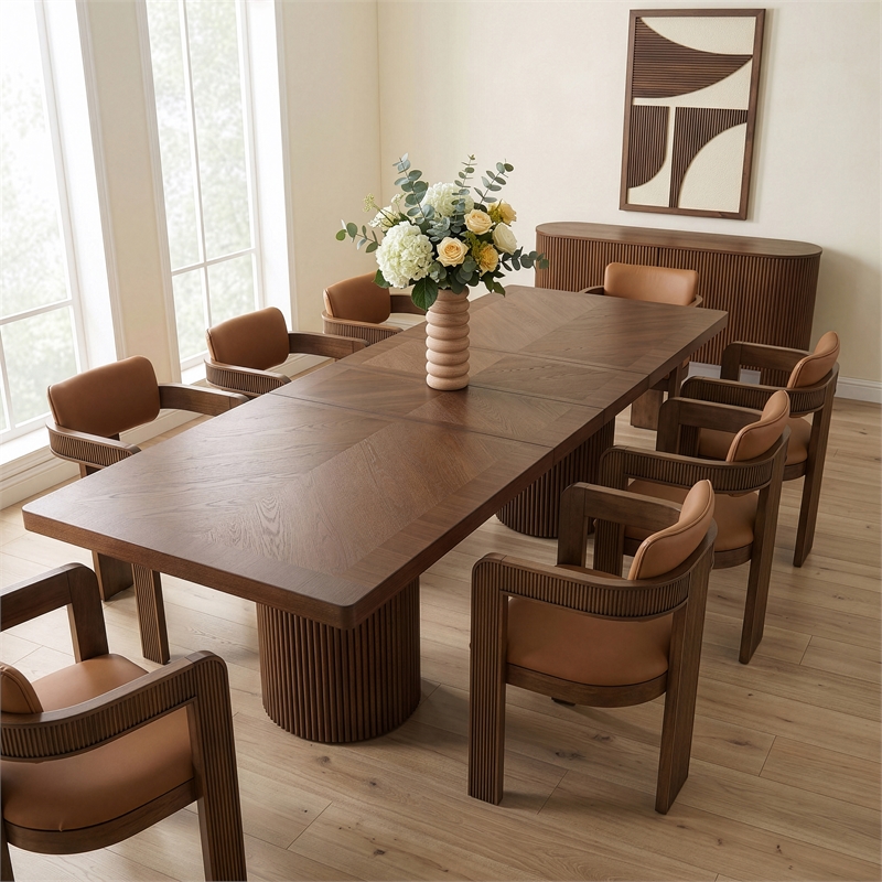 Meridian Furniture Belinda Brown Acacia  with Veneer Dining Table