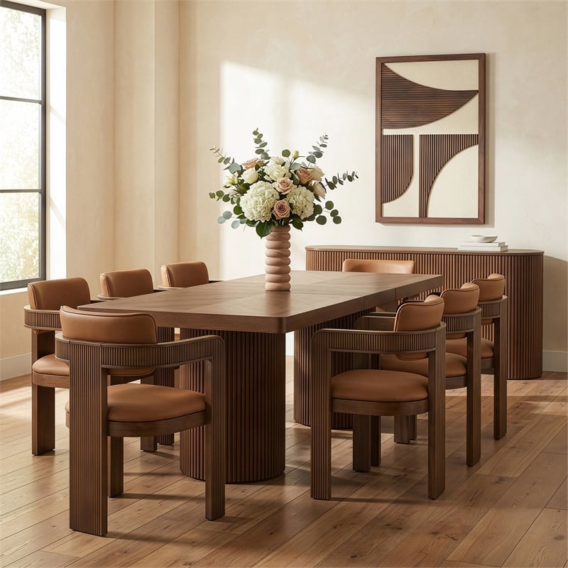 Meridian Furniture Belinda Brown Acacia  with Veneer Dining Table
