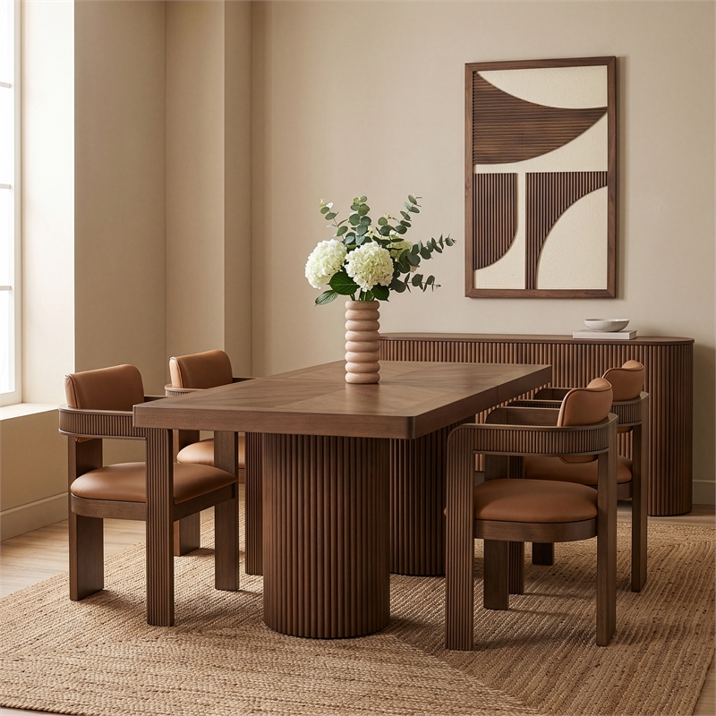 Meridian Furniture Belinda Brown Acacia  with Veneer Dining Table