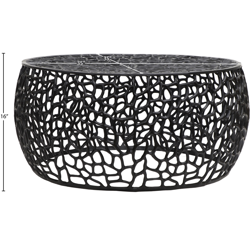 Meridian Furniture Priya Black Aluminum Coffee Table