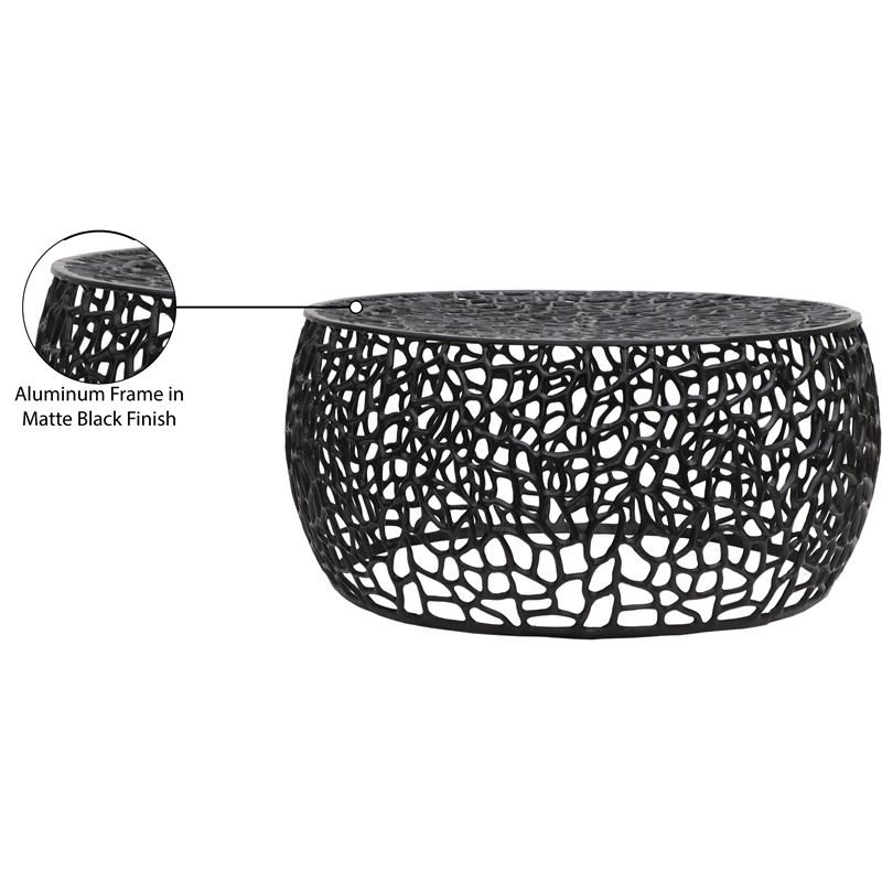 Meridian Furniture Priya Black Aluminum Coffee Table