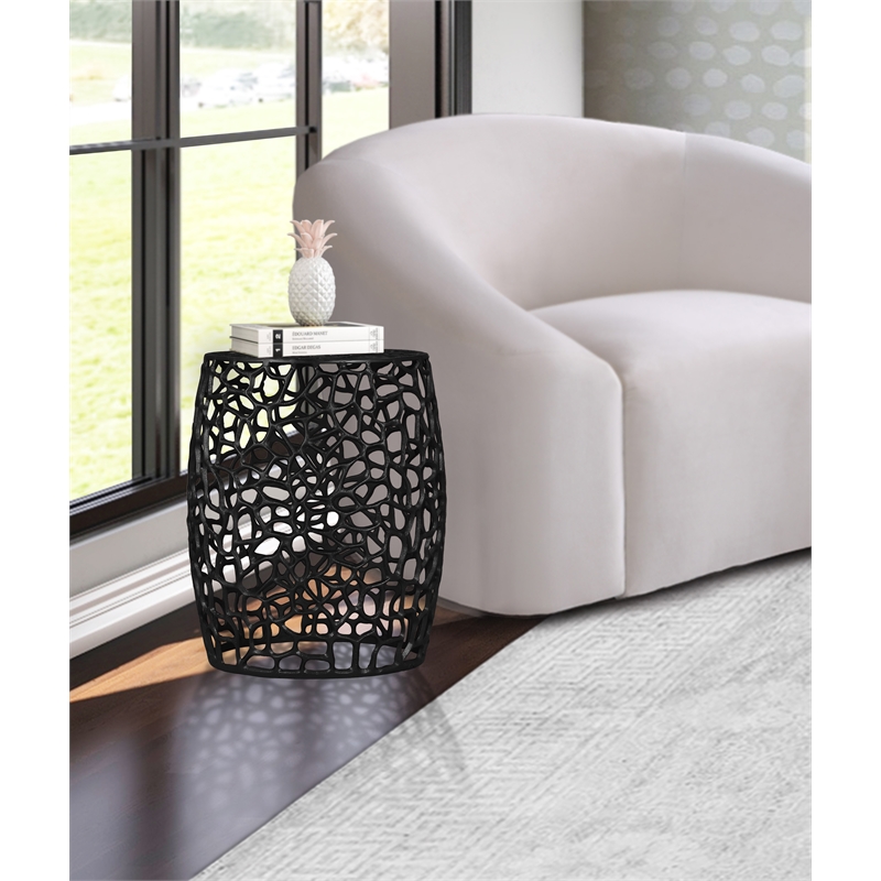 Meridian Furniture Priya Black Aluminum End Table