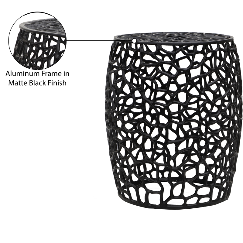 Meridian Furniture Priya Black Aluminum End Table