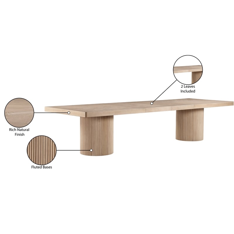 Meridian Furniture Belinda Natural Acacia Wood with Veneer Dining Table