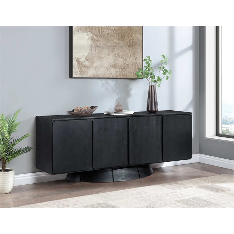 Meridian Furniture Bellona Black Oak Veneer Sideboard/Buffet