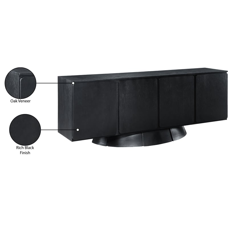 Meridian Furniture Bellona Black Oak Veneer Sideboard/Buffet