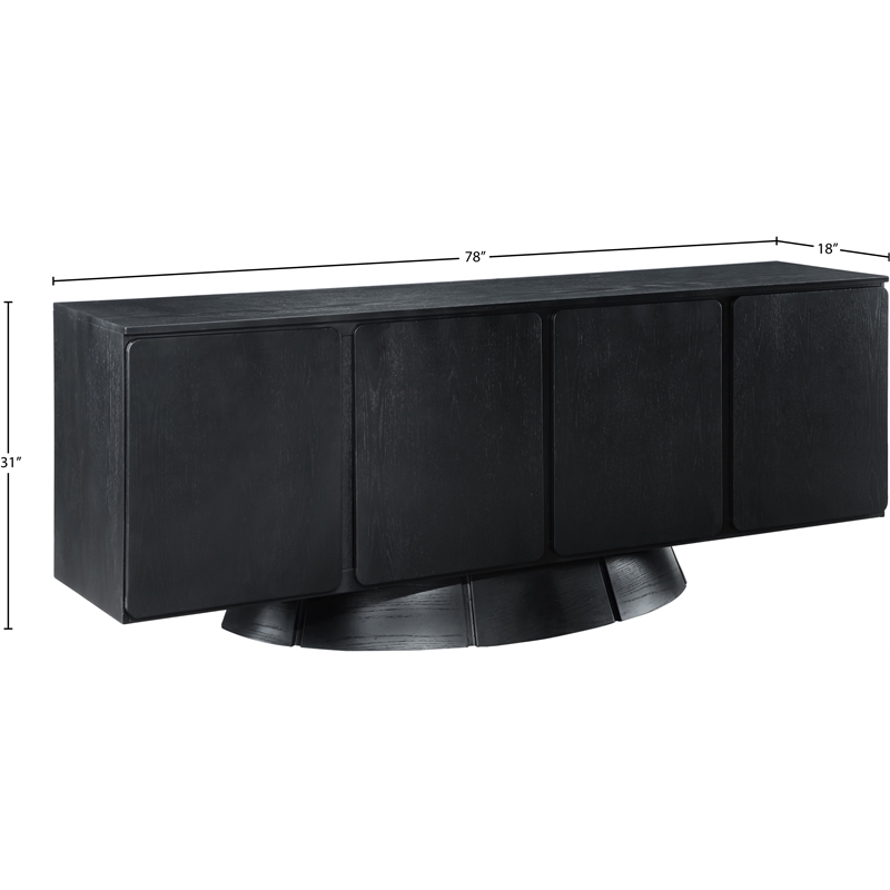 Meridian Furniture Bellona Black Oak Veneer Sideboard/Buffet