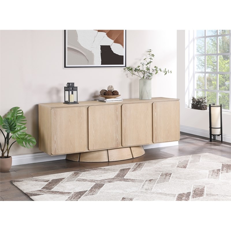Meridian Furniture Bellona Natural Oak Veneer Sideboard/Buffet