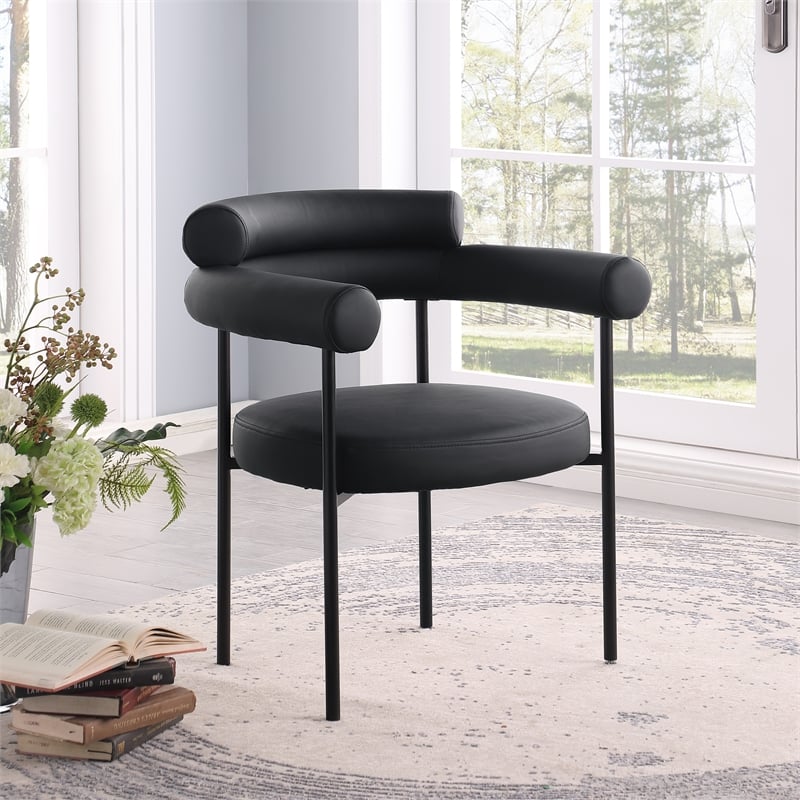 Meridian Furniture Blake Black Vegan Leather Dining Chair (Set of 2)