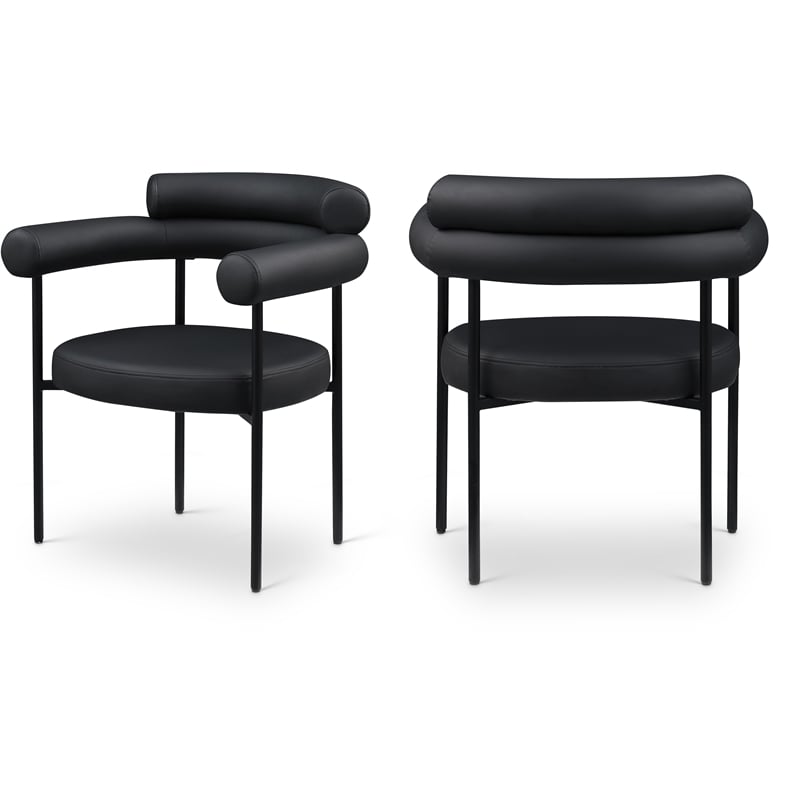 Meridian Furniture Blake Black Vegan Leather Dining Chair (Set of 2)