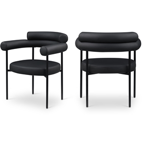 Meridian Furniture Blake Black Vegan Leather Dining Chair (Set of 2)
