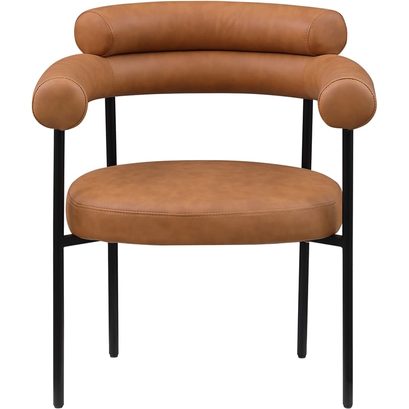 Meridian Furniture Blake Cognac Vegan Leather Dining Chair (Set of 2)