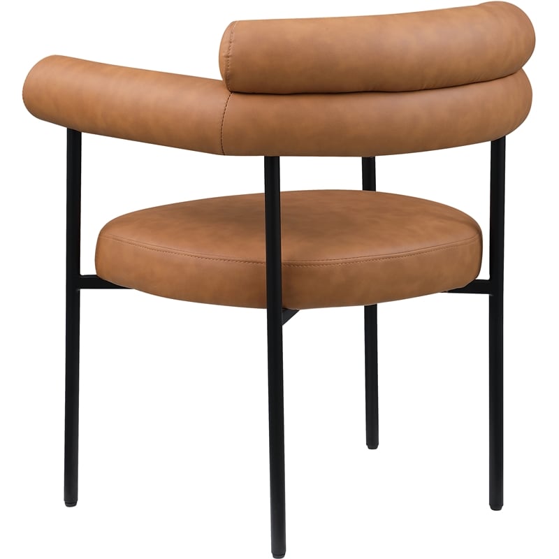 Meridian Furniture Blake Cognac Vegan Leather Dining Chair (Set of 2)