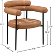 Meridian Furniture Blake Cognac Vegan Leather Dining Chair (Set of 2)