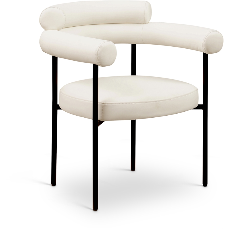 Meridian Furniture Blake Cream Vegan Leather Dining Chair (Set of 2)