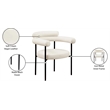 Meridian Furniture Blake Cream Vegan Leather Dining Chair (Set of 2)
