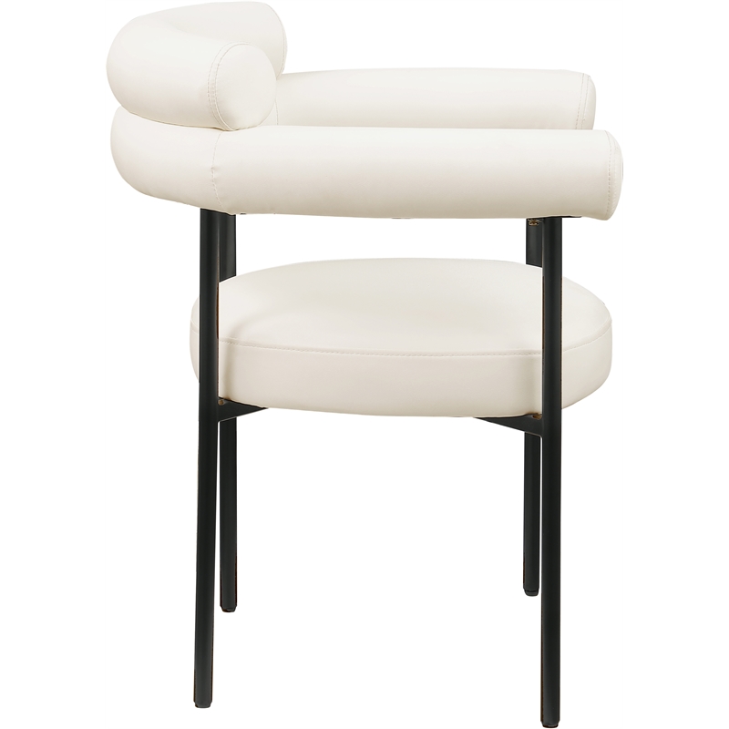 Meridian Furniture Blake Cream Vegan Leather Dining Chair (Set of 2)