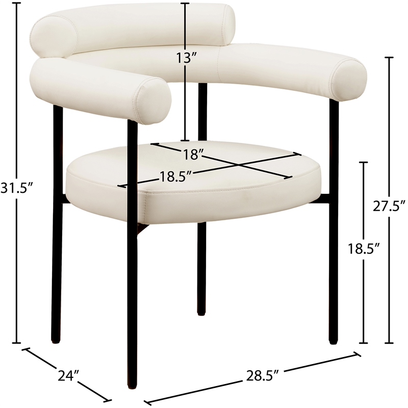 Meridian Furniture Blake Cream Vegan Leather Dining Chair (Set of 2)