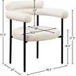 Meridian Furniture Blake Cream Vegan Leather Dining Chair (Set of 2)